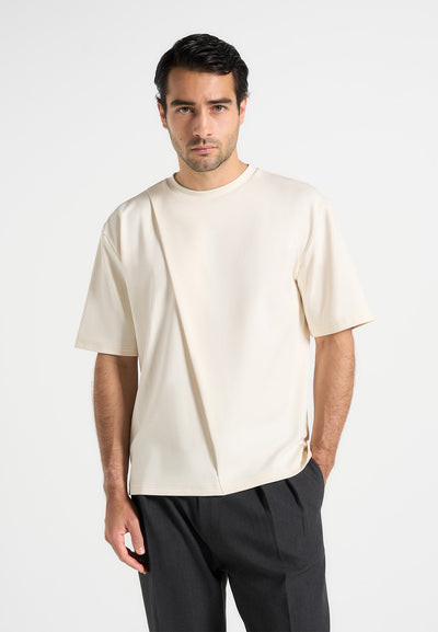 hugo-relaxed-fit-t-shirt-with-pleat-cream