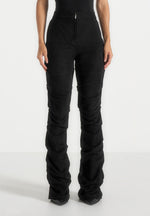 caroline-tacked-suede-fit-and-flare-trousers-black