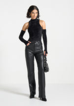 fuzzy-high-neck-bodysuit-with-sleeves-black