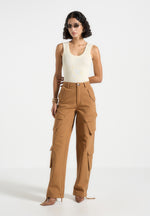 high-waisted-cargo-pants-tan