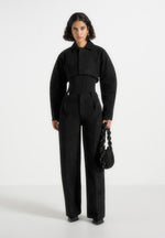 solene-suede-wide-leg-pleated-trousers-black