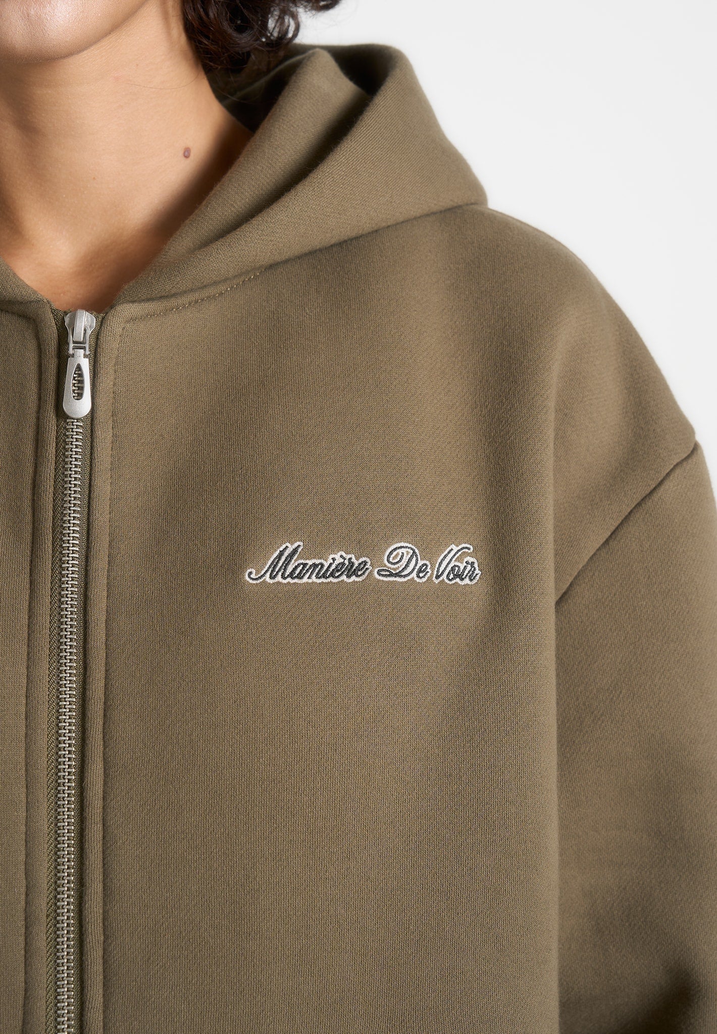 Zia - Unisex Signature Relaxed Fit Zip Hoodie - Olive