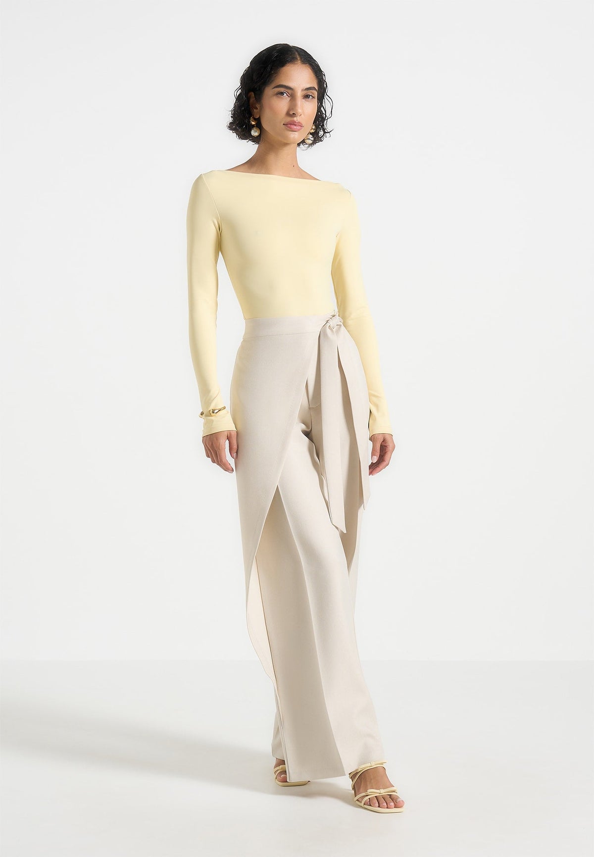 BS003 - Boat Neck Bodysuit - Pale Yellow