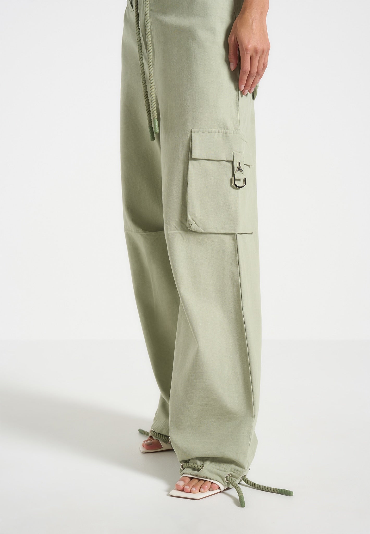 Rosa - Ripstop Parachute Cargo Pants - Sage