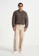 darel-speckled-knit-bomber-jacket-brown