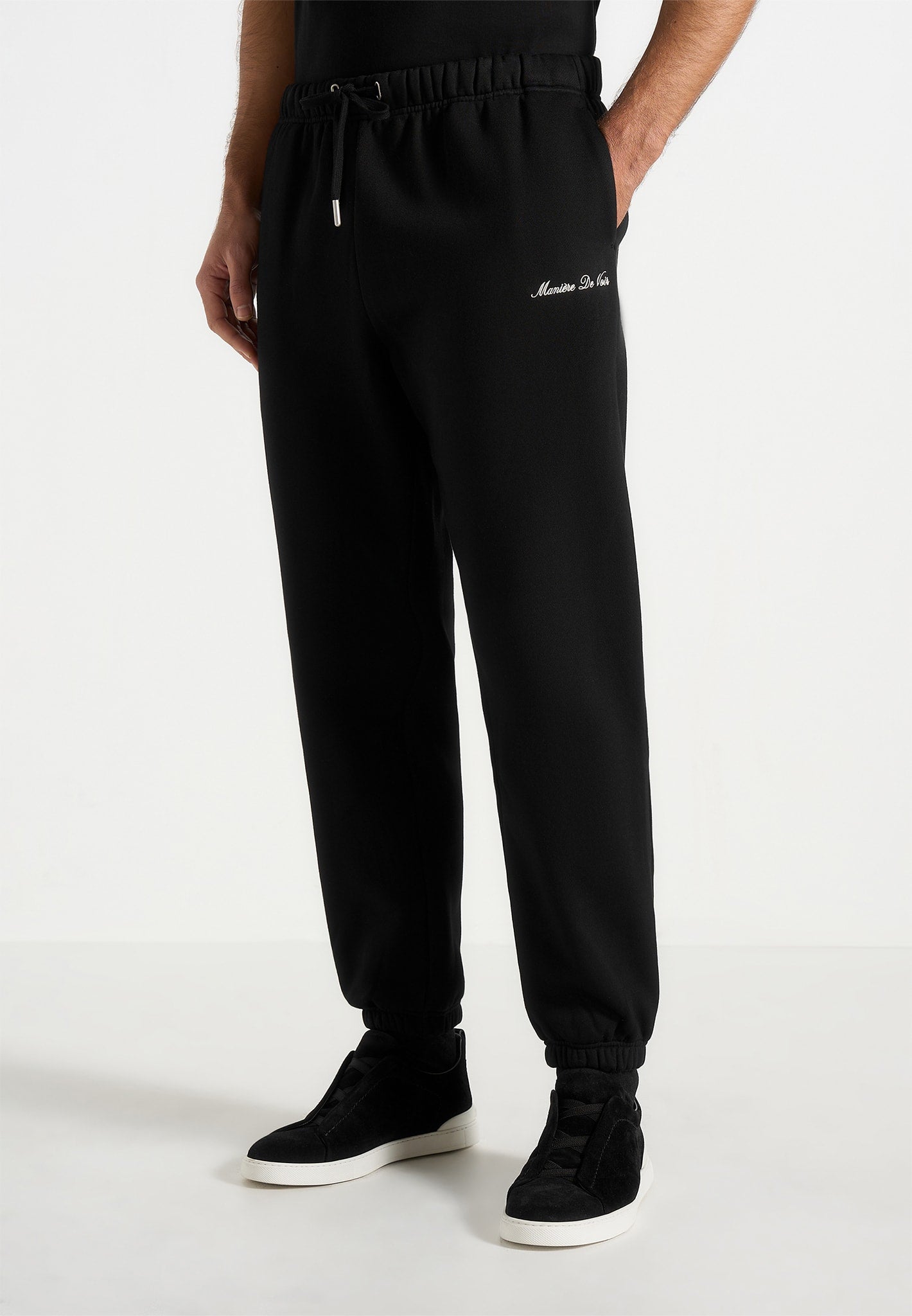 JS005 - Signature Regular Fit Cuffed Joggers - Black 