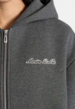 Zia - Unisex Signature Relaxed Fit Zip Hoodie - Charcoal Grey