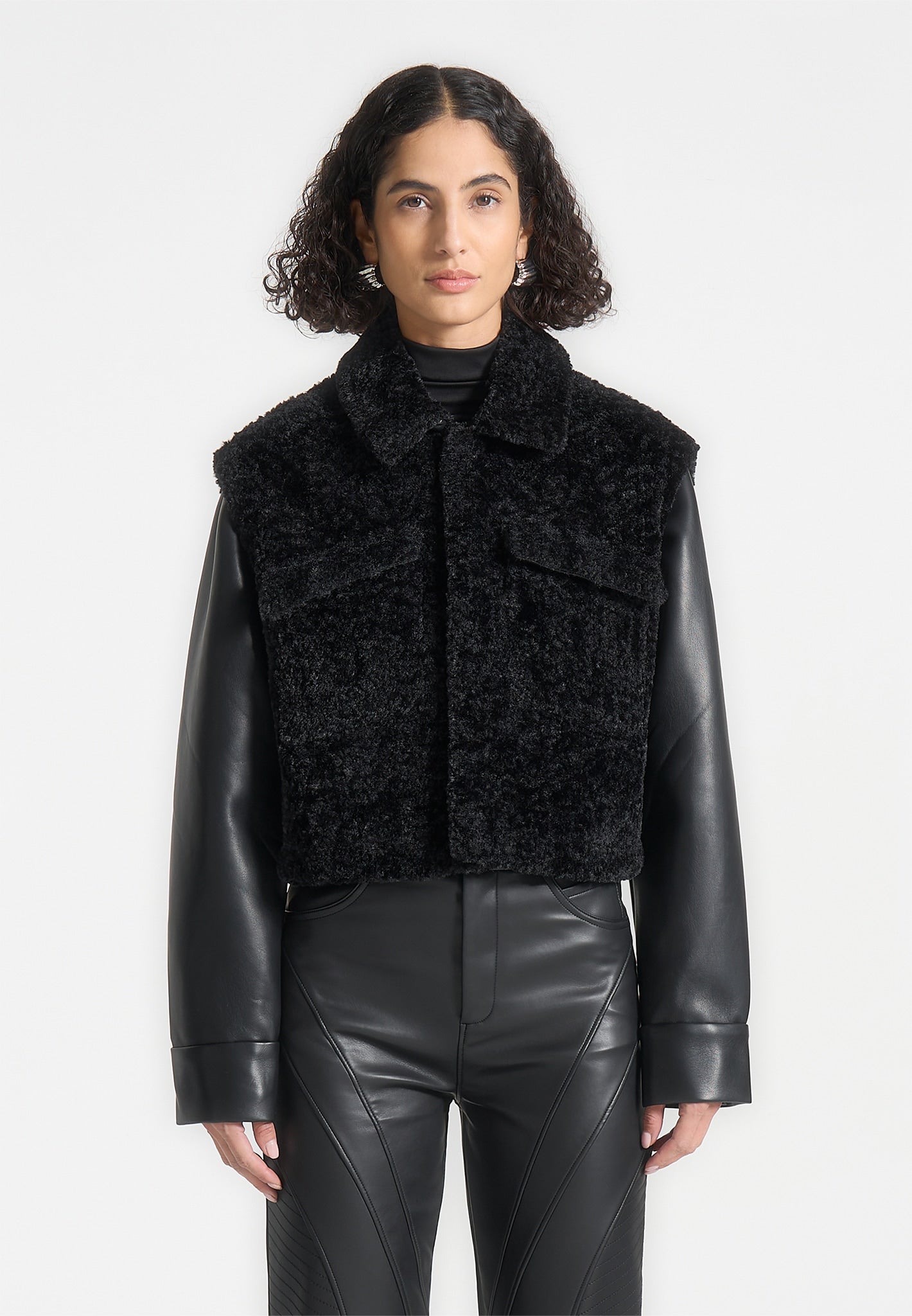 plush-jacket-with-vegan-leather-sleeves-black