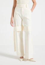 Isabelle - Tailored Belted Strap Detail Pants - Off White