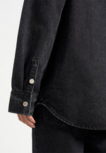 Joy - Oversized Denim Shirt - Washed Black