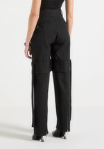 Isabelle - Tailored Belted Strap Detail Pants - Black