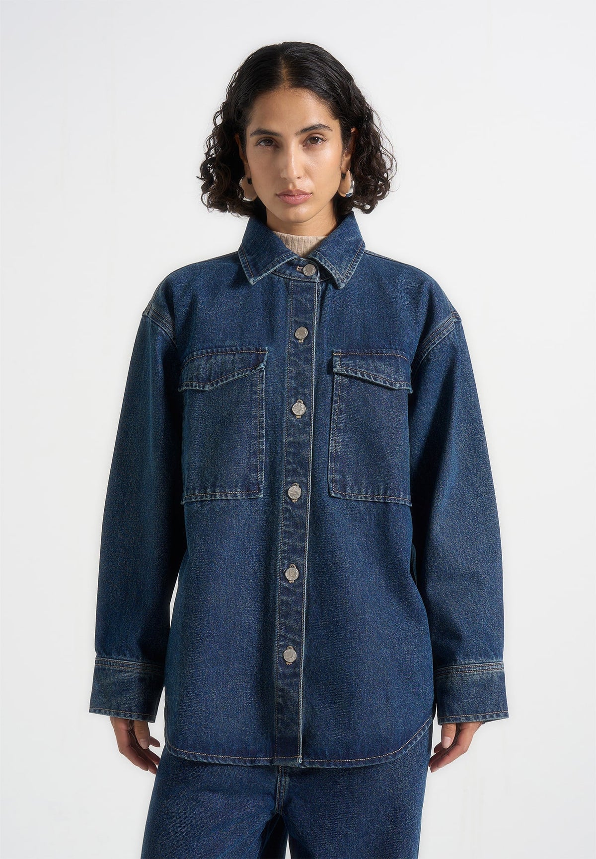 Joy - Oversized Denim Shirt - Indigo