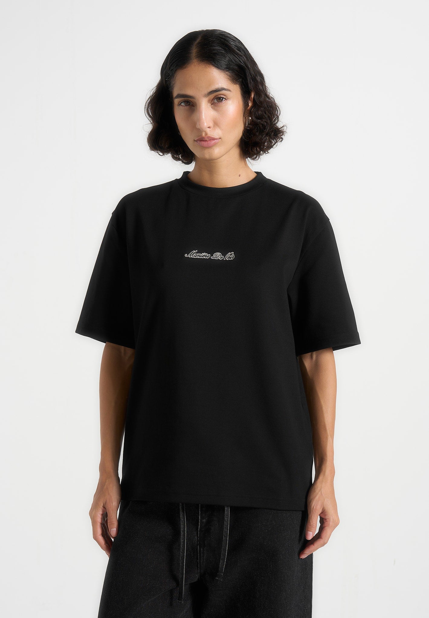 TS001 - Unisex Signature Relaxed Fit Cotton T-Shirt - Black