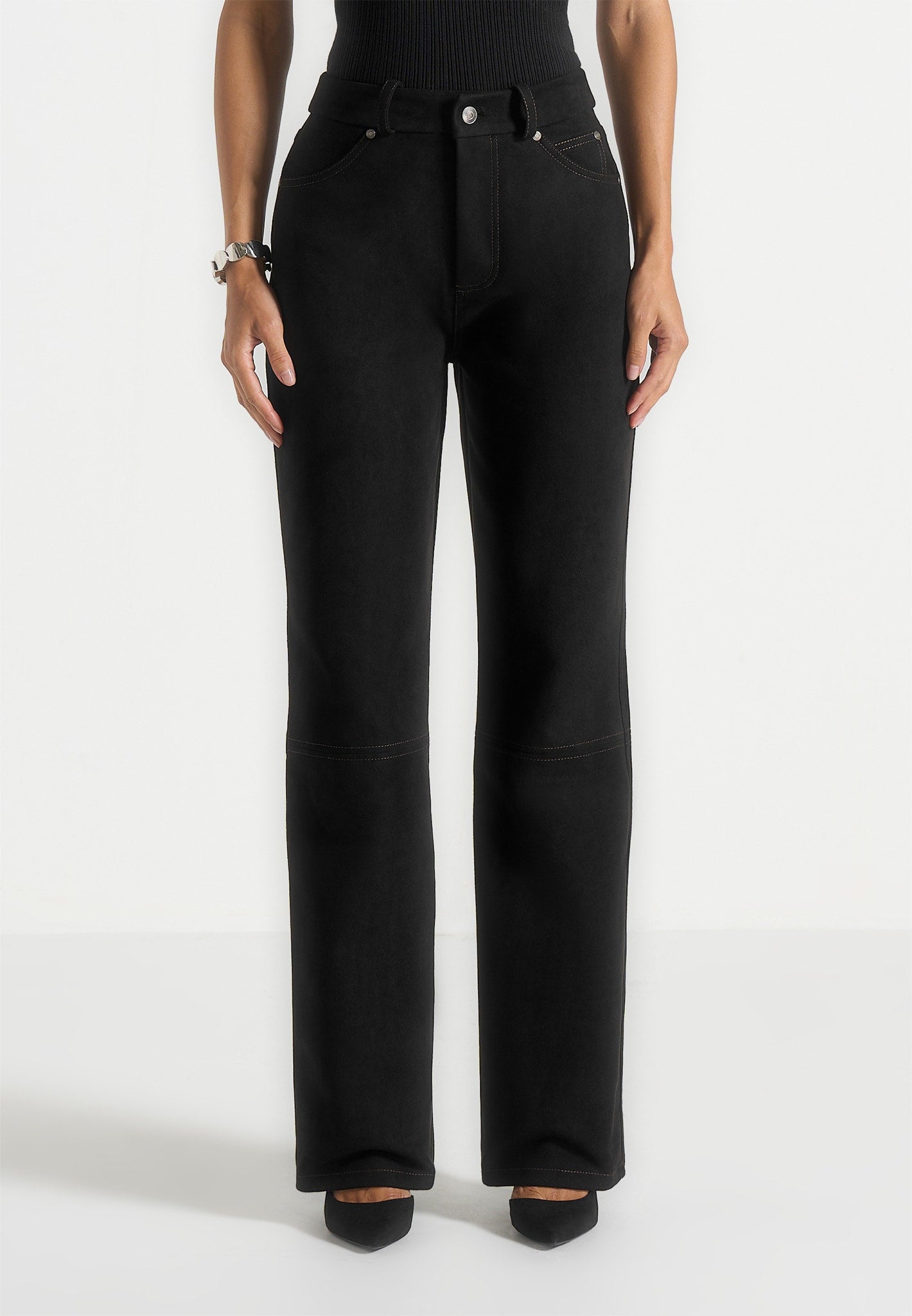 Kalie - Suede Pants - Black