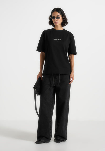 TS001 - Unisex Signature Relaxed Fit Cotton T-Shirt - Black