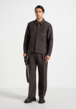 pierre-twin-pleat-melange-tailored-trousers-brown