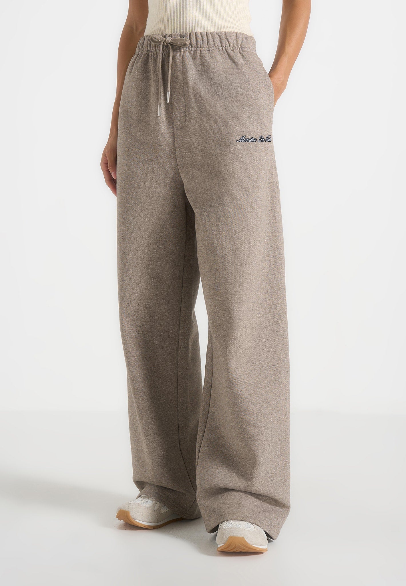 Taylor - Unisex Signature Wide Leg Joggers - Taupe 