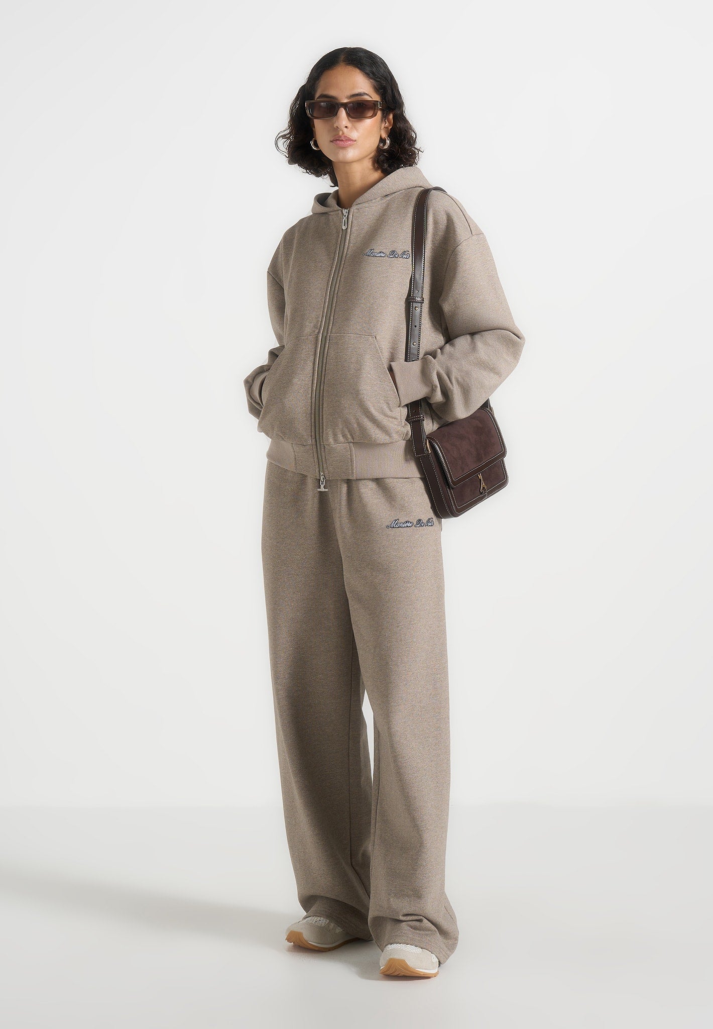 Taylor - Unisex Signature Wide Leg Joggers - Taupe