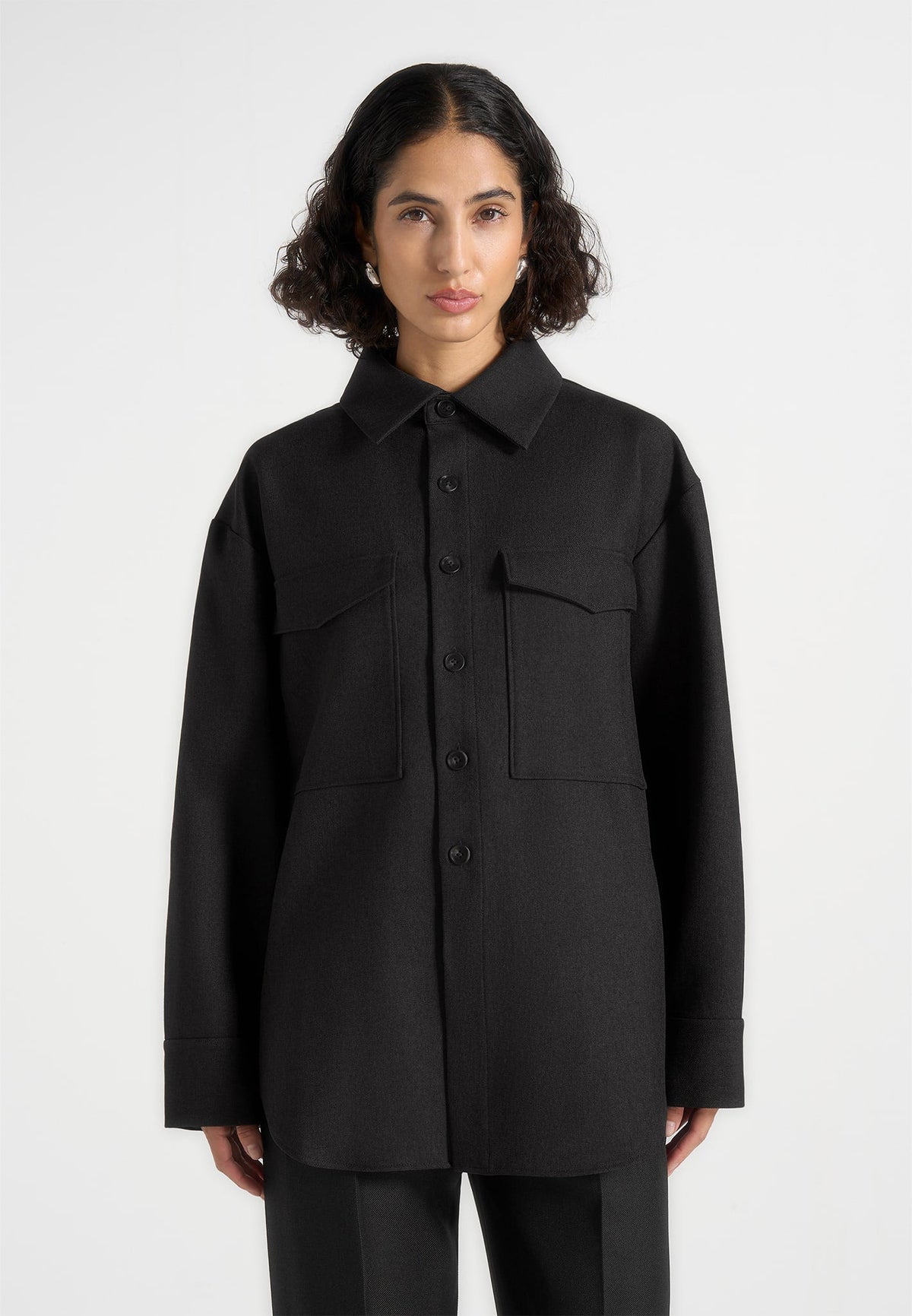 Joy - Tailored Oversized Shirt - Black
