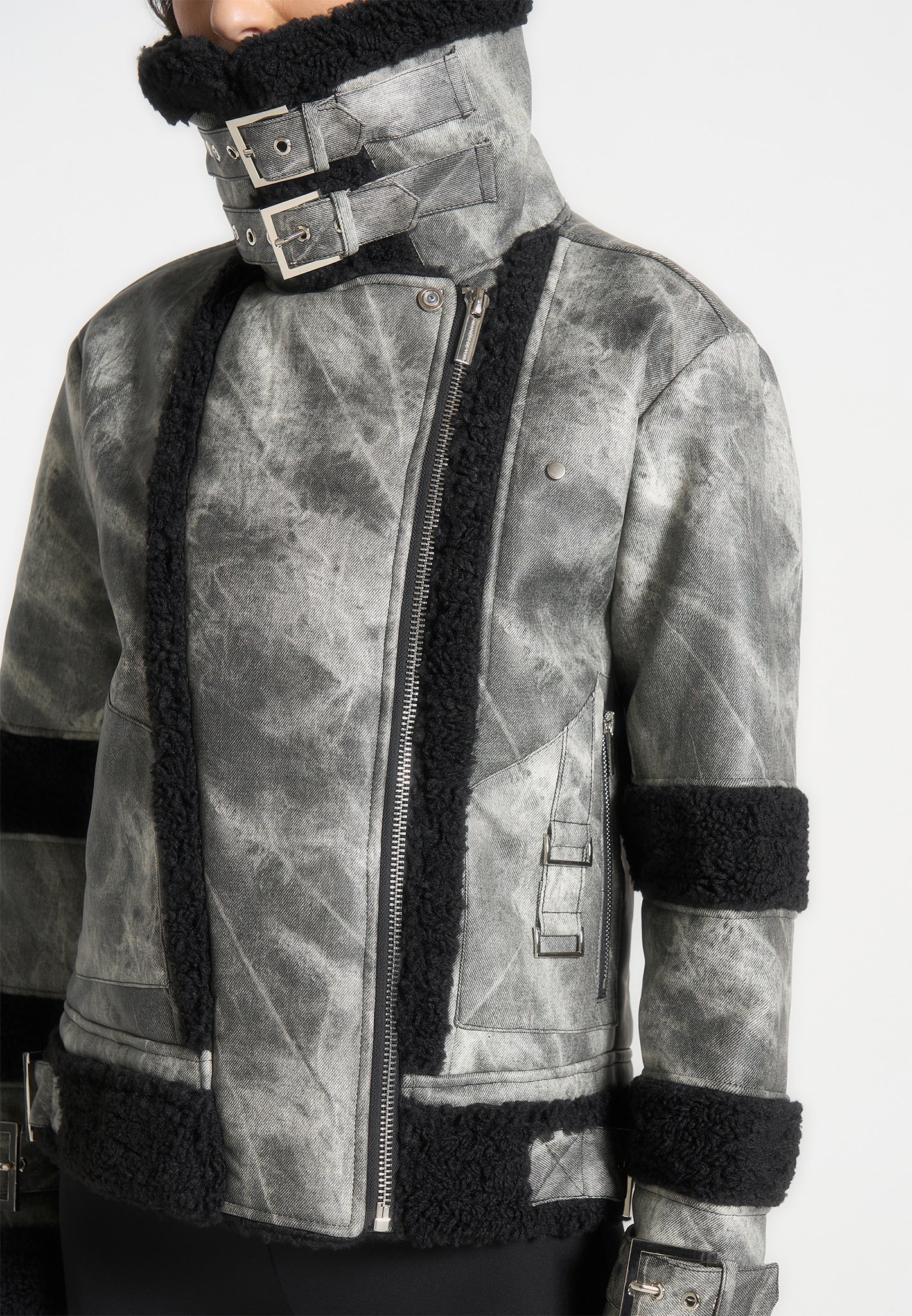 marbled-vegan-leather-borg-biker-jacket-black