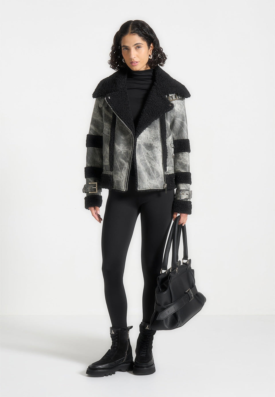 marbled-vegan-leather-borg-biker-jacket-black