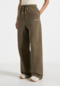 JS003 - Unisex Signature Wide Leg Joggers - Olive