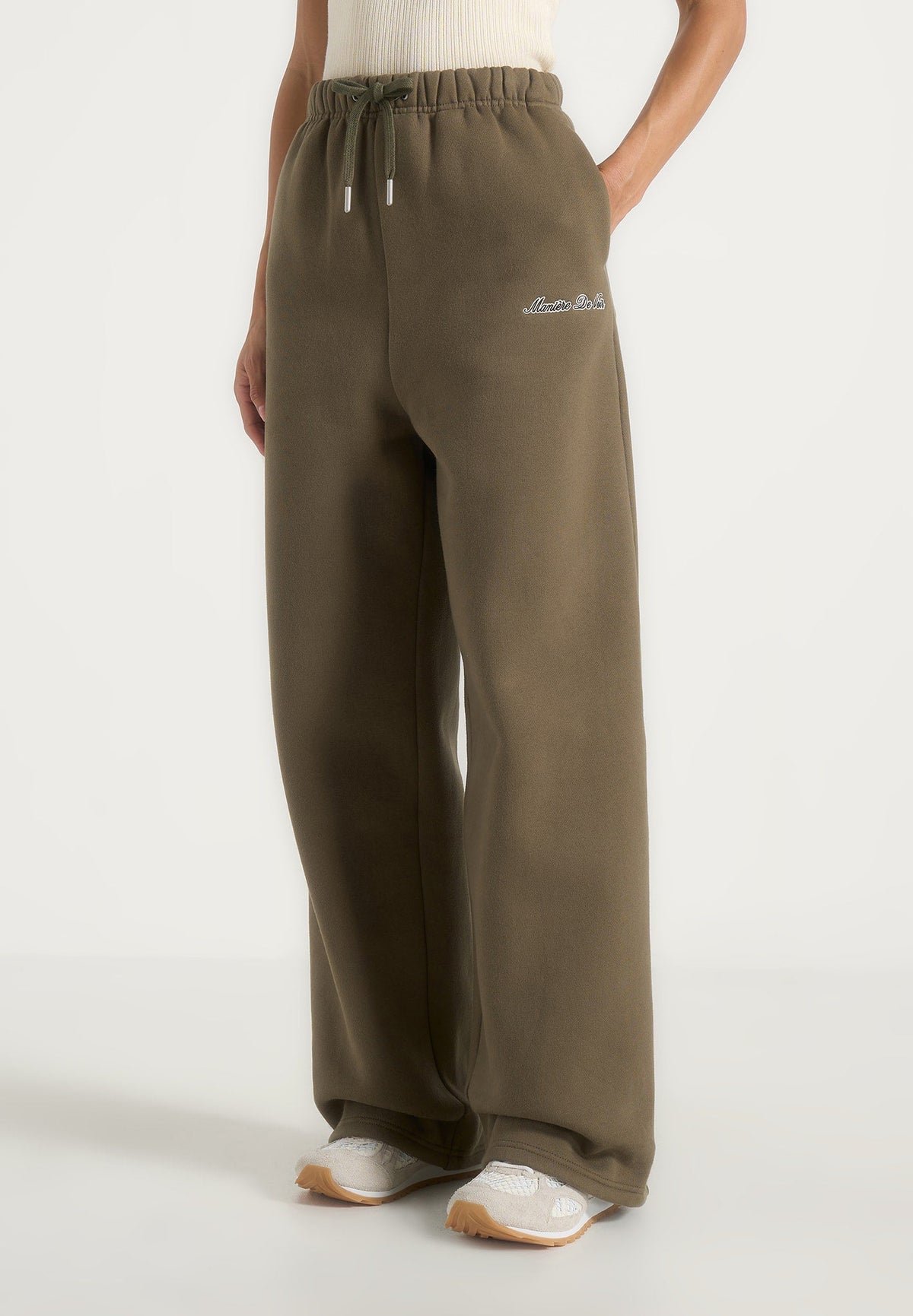 JS003 - Unisex Signature Wide Leg Joggers - Olive