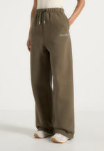 JS003 - Unisex Signature Wide Leg Joggers - Olive