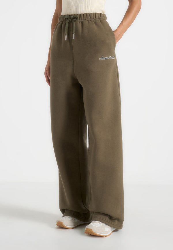 JS003 - Unisex Signature Wide Leg Joggers - Olive