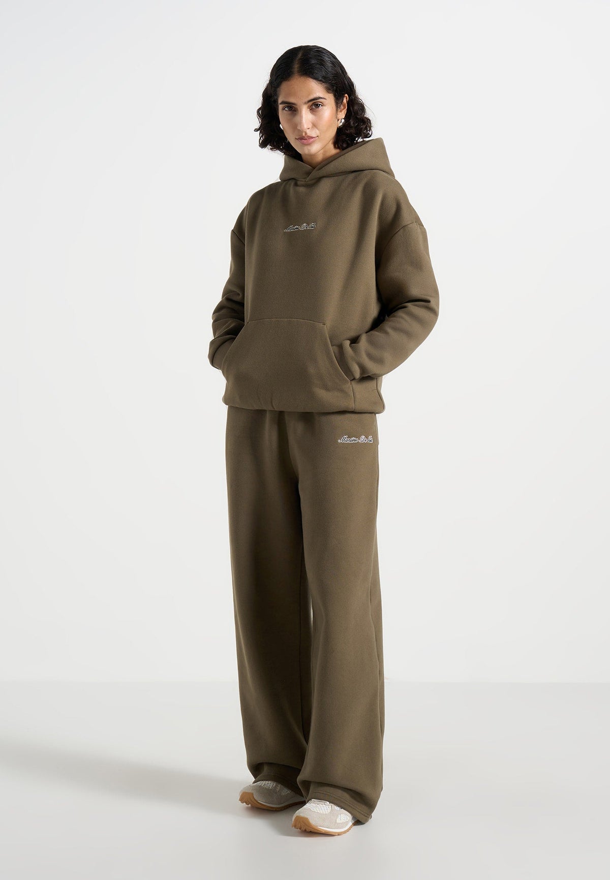 JS003 - Unisex Signature Wide Leg Joggers - Olive
