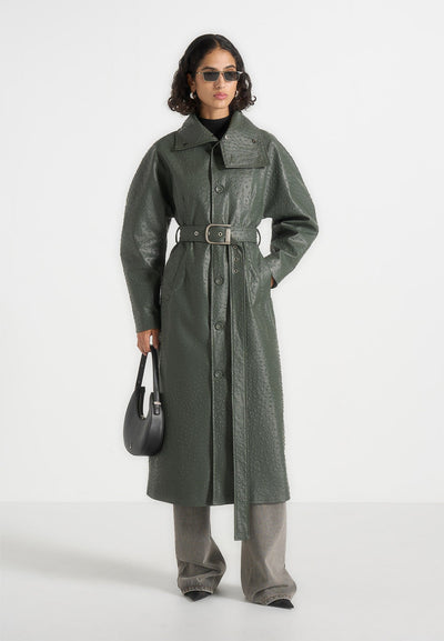 leyna-ostrich-hourglass-belted-coat-olive