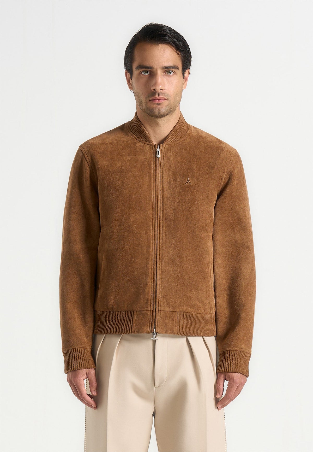 Arsene - Suede Bomber Jacket - Fawn