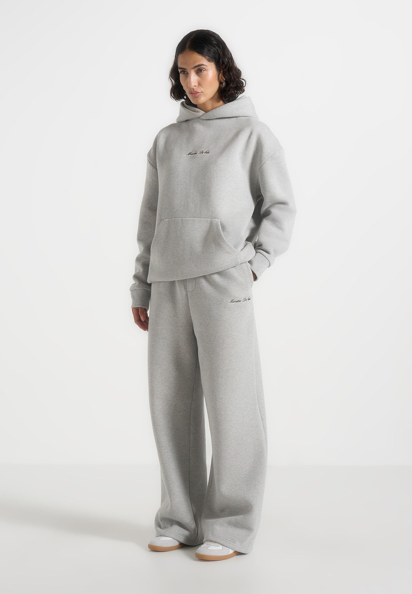 Taylor - Unisex Signature Wide Leg Joggers - Marl Grey