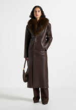 cenya-fur-collar-belted-leather-coat-brown