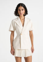 malika-double-breasted-short-sleeve-blazer-off-white