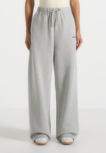 JS003 - Unisex Signature Wide Leg Joggers - Marl Grey