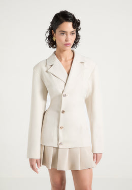 nicole-tailored-cinch-blazer-dress-with-pleats-cream-beige