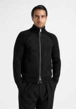 rami-suede-knit-jacket-black