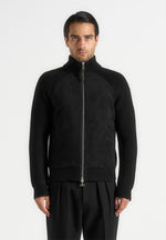 rami-suede-knit-jacket-black