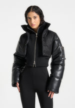 vegan-leather-and-nylon-layered-puffer-jacket-black