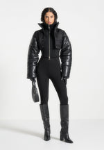 vegan-leather-and-nylon-layered-puffer-jacket-black