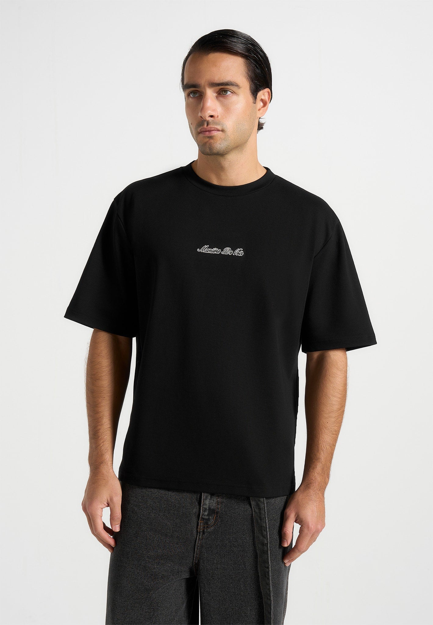TS001 - Unisex Signature Relaxed Fit Cotton T-Shirt - Black