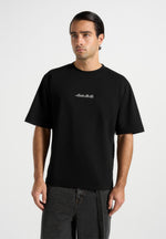 TS001 - Unisex Signature Relaxed Fit Cotton T-Shirt - Black
