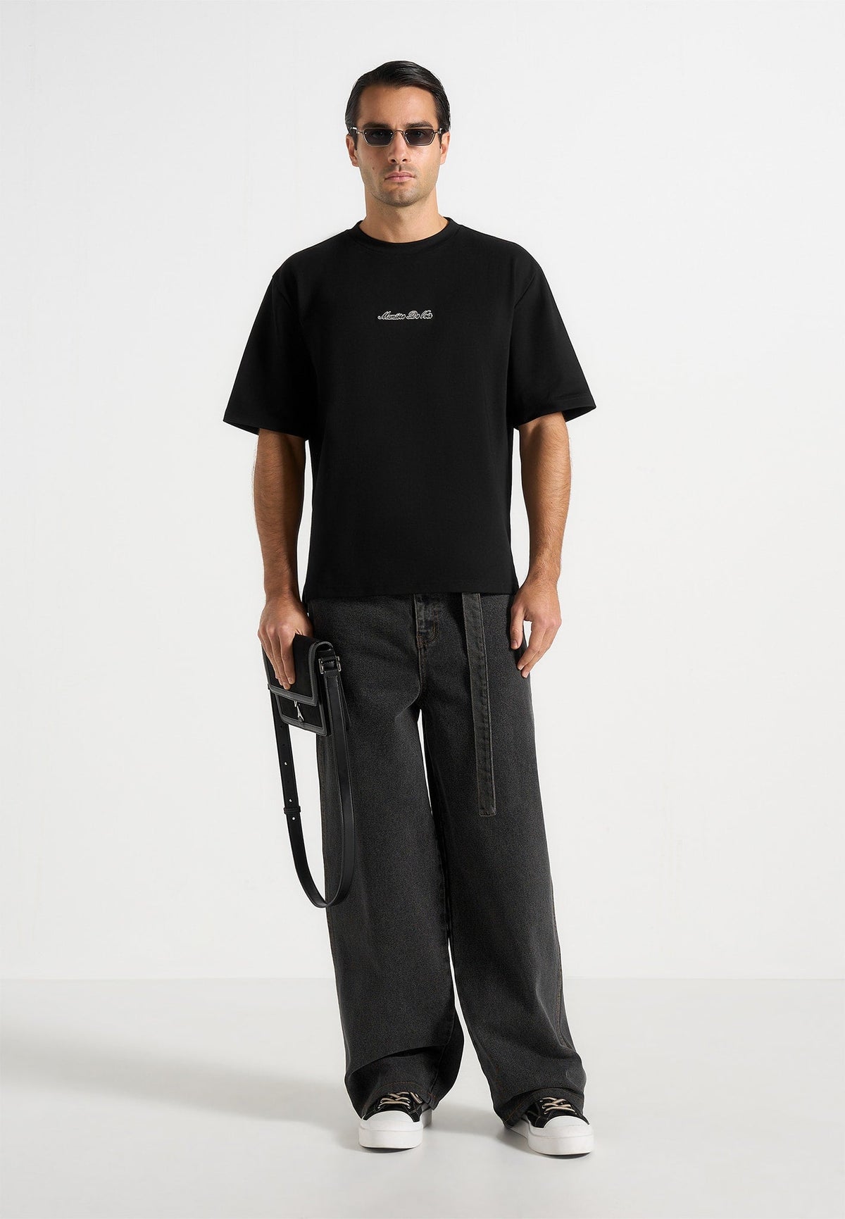TS001 - Unisex Signature Relaxed Fit Cotton T-Shirt - Black