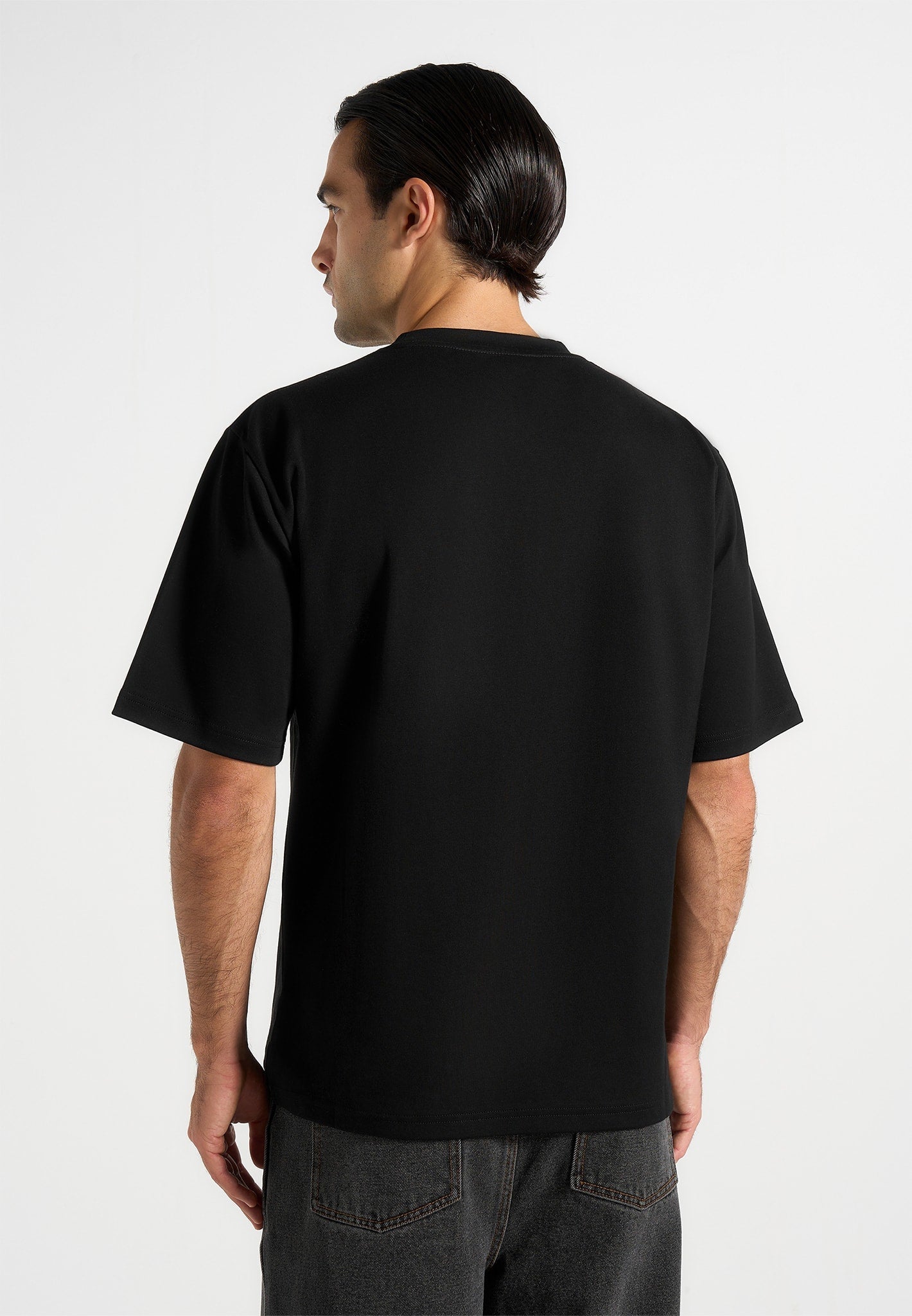 TS001 - Unisex Signature Relaxed Fit Cotton T-Shirt - Black