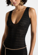 myriam-pointelle-plunge-maxi-dress-with-chain-black