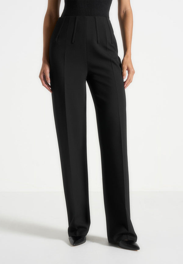 Rafaela - Corset Waist Tailored Pants - Black