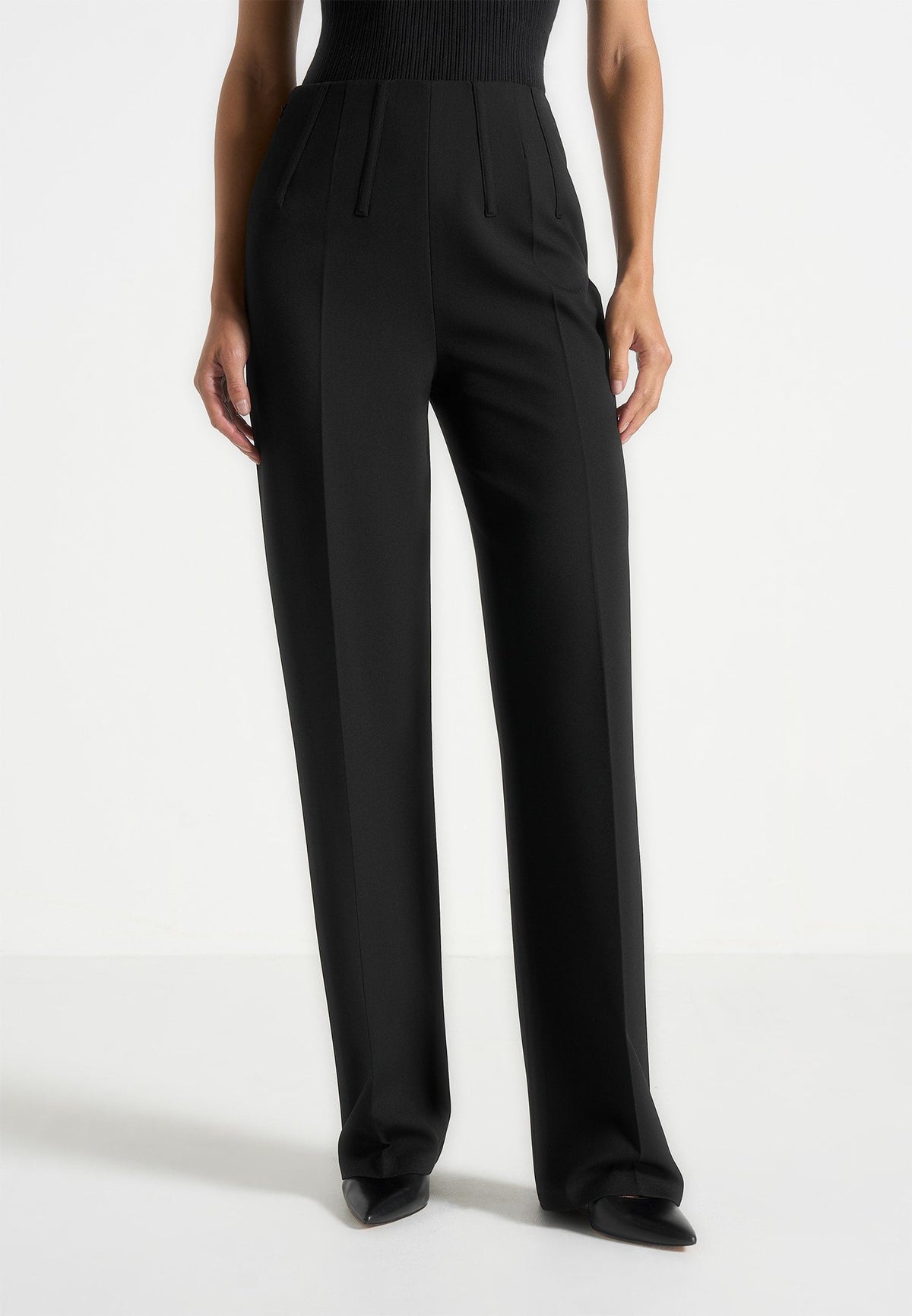 Rafaela - Corset Waist Tailored Pants - Black