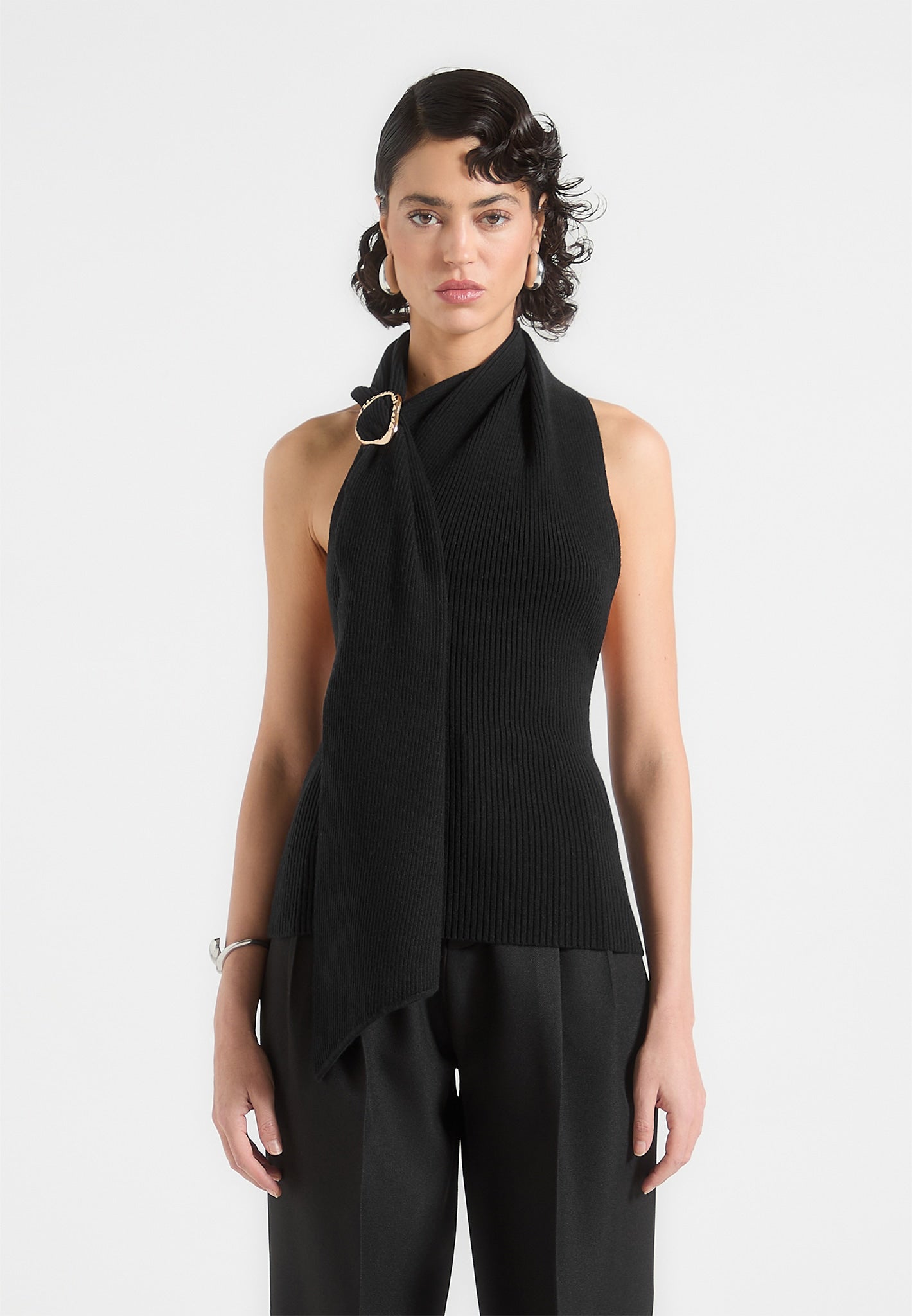 elodie-knitted-draped-halterneck-top-black