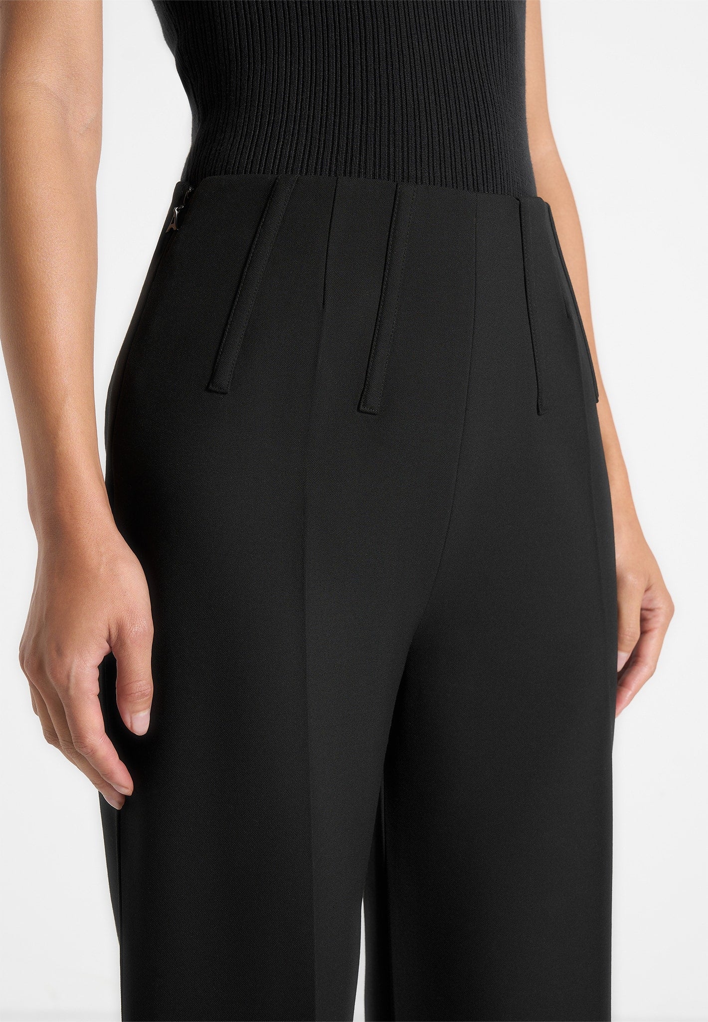 Rafaela - Corset Waist Tailored Pants - Black